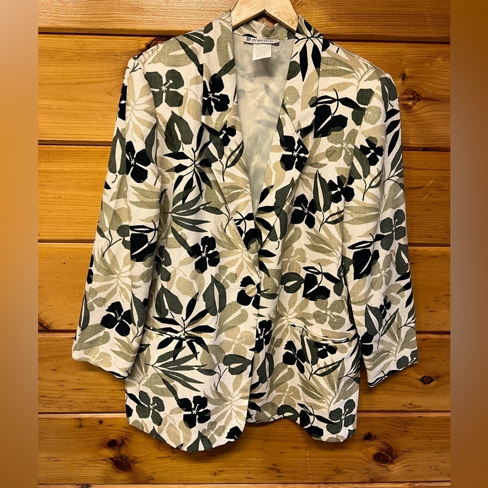 Dressbarn Colorful Longsleeve Collared Medium Women’s One Button Jacket